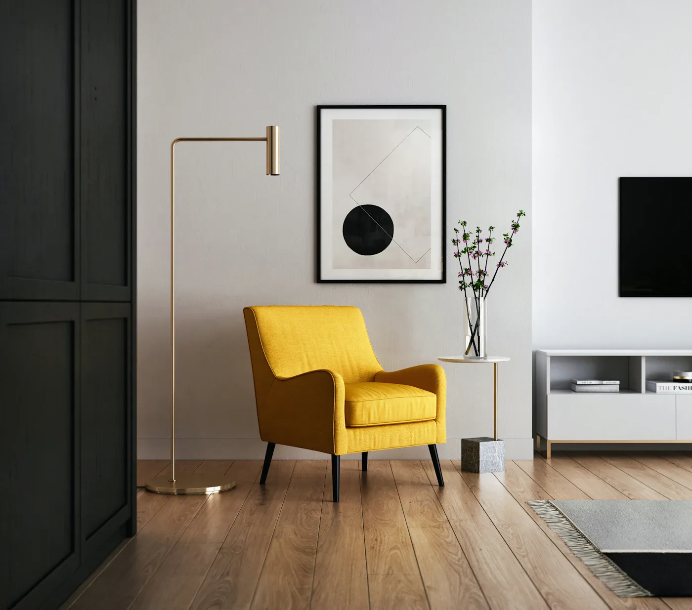 Curated living space with thoughtfully selected home decor objects